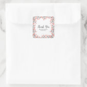 Waterverf rode vakantie winterbessen bruiloft vierkante sticker (Tas)