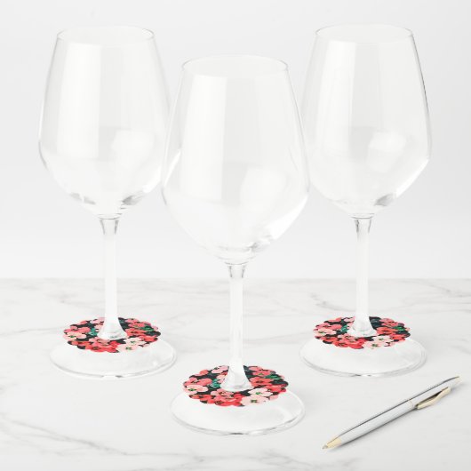 Waterverf rode ventilator wijnglaslabel (Set)