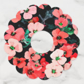 Waterverf rode ventilator wijnglaslabel (Achterkant)