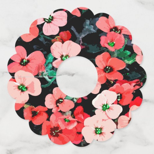 Waterverf rode ventilator wijnglaslabel (Achterkant)