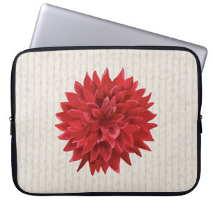 Waterverf rode ventilatorbeige strepen Achtergrond Laptop Sleeve