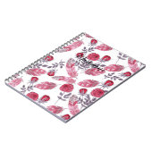 Waterverf rode veren bloemen wit, beide notitieboek (Linkerzijde)