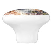 Waterverf rode vos in wilde bloemen keramische knop (Zijkant)