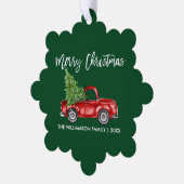 Waterverf  rode vrachtwagen voor penseel Script Ornament Kaart (Links)