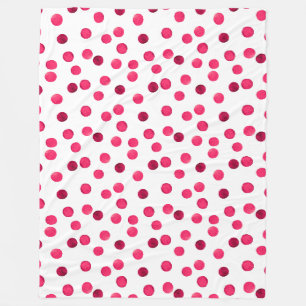 Waterverf rode waterverf polka dot patroon fleece deken