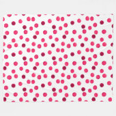 Waterverf rode waterverf polka dot patroon fleece deken (Voorkant (Horizontaal))