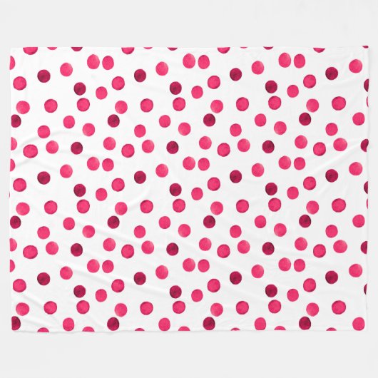Waterverf rode waterverf polka dot patroon fleece deken (Voorkant (Horizontaal))