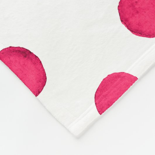 Waterverf rode waterverf polka dot patroon fleece deken (Hoek)