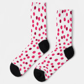 Waterverf rode waterverf polka dot patroon sokken (Links)