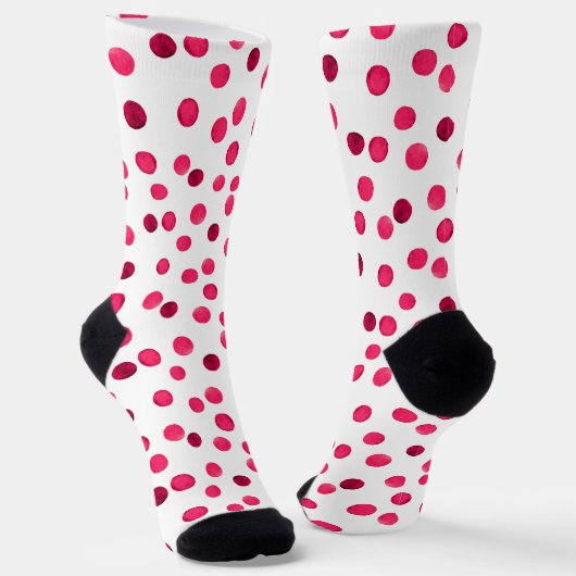 Waterverf rode waterverf polka dot patroon sokken (Gebogen)