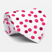 Waterverf rode waterverf polka dot patroon stropdas (Opgerold)