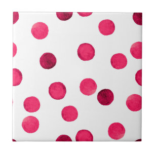 Waterverf rode waterverf polka dot patroon tegeltje