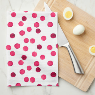 Waterverf rode waterverf polka dot patroon theedoek