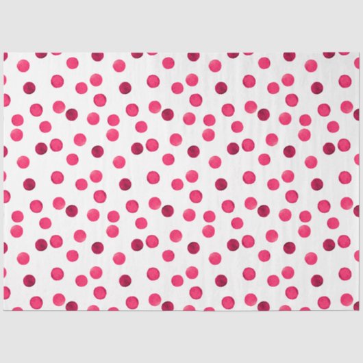 Waterverf rode waterverf polka dot patroon tissuepapier (Voorkant)