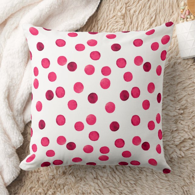 Waterverf  rode waterverf polkadotpatroon kussen (Deken)