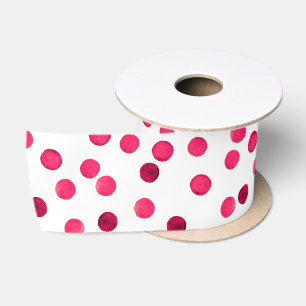Waterverf rode waterverf polkadotpatroon satijnen lint
