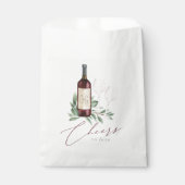 Waterverf Rode wijn Botanische kaas tot liefde Bedankzakje (Voorkant)