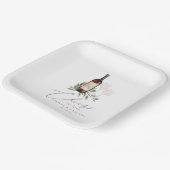 Waterverf Rode wijn Botanische kaas tot liefde Papieren Bordje (Gebogen)