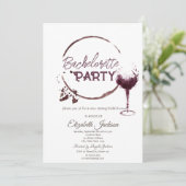 Waterverf Rode Wijn Proeverij Weekend Bachelorette Kaart (Staand voorkant)