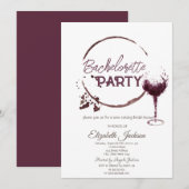 Waterverf Rode Wijn Proeverij Weekend Bachelorette Kaart (Voorkant / Achterkant)