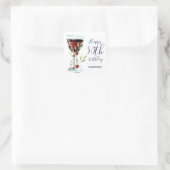 Waterverf rode wijn Roos 50e verjaardag Vierkante Sticker (Tas)