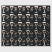 Waterverf rode wijn Roos 60e verjaardag Cadeaupapier (Vlak)