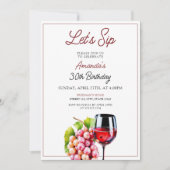 Waterverf rode wijndruiven 30e verjaardag kaart (Voorkant)