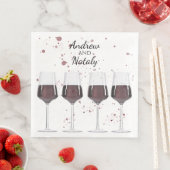 Waterverf rode wijnpartij napkin servet (Insitu)