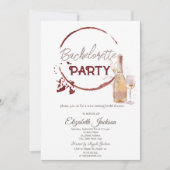 Waterverf rode wijnproeverij bachelorette kaart (Voorkant)