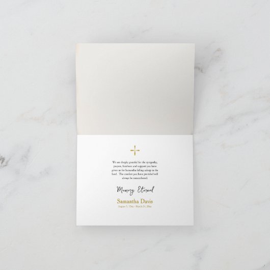 Waterverf Rode Wildbloemen Orthodoxe Begrafenis Bedankkaart (Binnen)