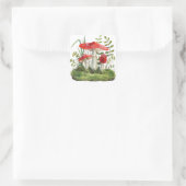Waterverf Rode wilde paddenstoelen en Planten Vierkante Sticker (Tas)