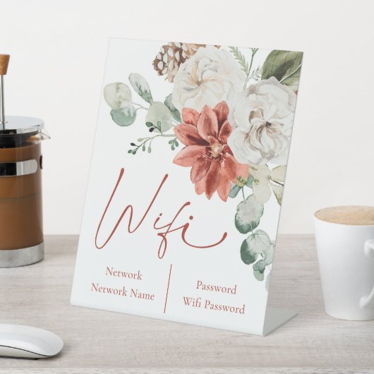 Waterverf Rode Winter Kerst Wifi Vrijgezellenfeest Reclamebord Met Voetstuk (Insitu)