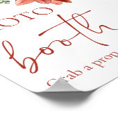 Waterverf Rode Winter Kerstmis Foto Booth teken Poster (Hoek)