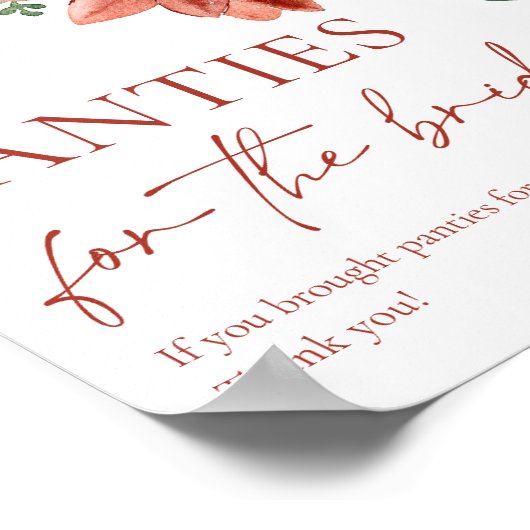 Waterverf Rode Winter Kerstmis Panty Game Poster (Hoek)