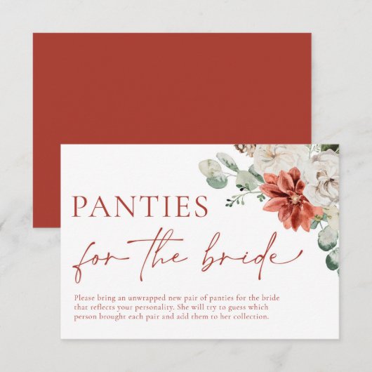 Waterverf Rode Winter Kerstmis Vakantie Panty Game Informatiekaartje (Voorkant / Achterkant)