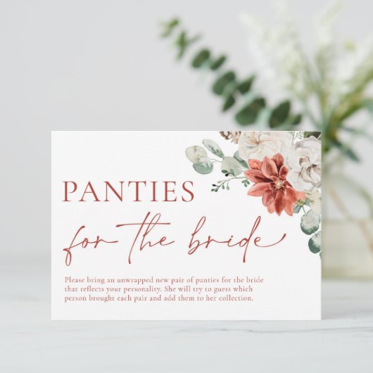 Waterverf Rode Winter Kerstmis Vakantie Panty Game Informatiekaartje (Staand voorkant)