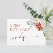 Waterverf rode winter raden hoeveel kurken spel informatiekaartje (Staand voorkant)