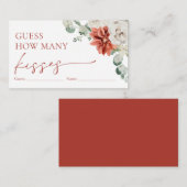 Waterverf rode winter raden hoeveel kussen spel informatiekaartje (Voorkant / Achterkant)