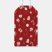 Waterverf Rode Winter Schattige Kerst Baby shower Cadeaulabel (Achterkant)