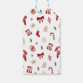 Waterverf Rode Winter Schattige Kerst Baby shower Cadeaulabel (Achterkant)