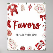 Waterverf Rode Winter Schattige Kerstmis gunsten t Poster (Voorkant)