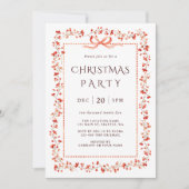 Waterverf Rode Winterberry Lijst Kerstfeest Kaart (Voorkant)