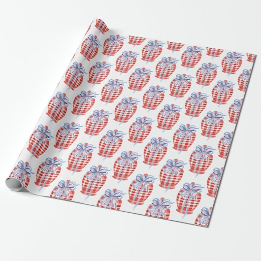 Waterverf rode witte en blauwe patriottische gembe cadeaupapier (Uitgerold)