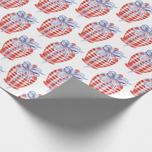 Waterverf rode witte en blauwe patriottische gembe cadeaupapier (Hoek)