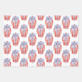 Waterverf rode witte en blauwe patriottische gembe inpakpapier vel (Voorkant 2)