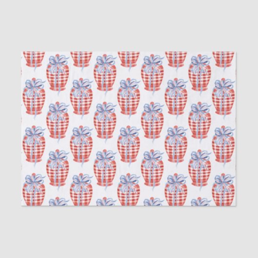 Waterverf rode witte en blauwe patriottische gembe tissuepapier (Voorkant)