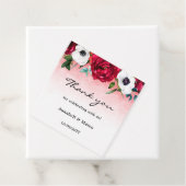 Waterverf rode, witte Floral Bedankjes Labels (In situ)