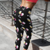 Waterverf rode witte glazen wijn leggings