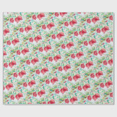 Waterverf rode zomertropische vruchten cadeaupapier (Vlak)