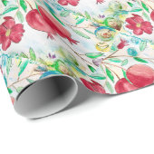 Waterverf rode zomertropische vruchten cadeaupapier (Rol Hoek)